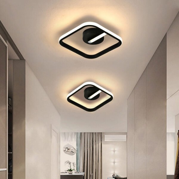 Triangle/Square/Round Black Modern LED Acrylic Ceiling Light Brief Lamp Surface Mount Fixture Light Type Square