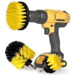 3PCS Drill Brush Set Power Scrubber Wash Cleaning Brushes Tool Kit Clean All Purpose Drill Brush For Grout Floor Tub Shower Tile Bathroom Kitchen Surface Color Black