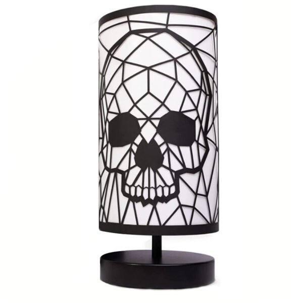 Iron Skull Table Lamp Halloween Projection Table Lamp Gothic Skull Bedroom Living Room Bar Holiday Decoration Creative LED Atmosphere Night Light Plug EU Plug Type Regular