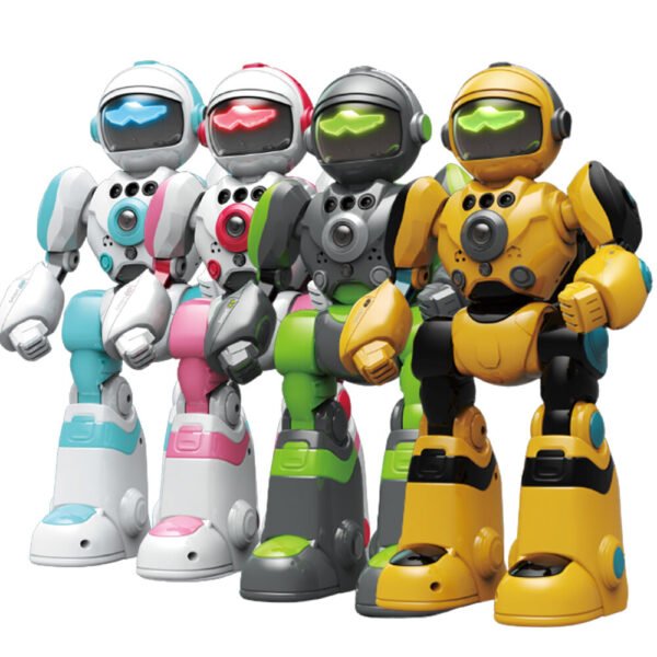 AI Intelligent Voice Dialogue Smart RC Robots Gesture Remote Control Magic Voice Recording Music Dancing Early Education Toys for Children Color Blue