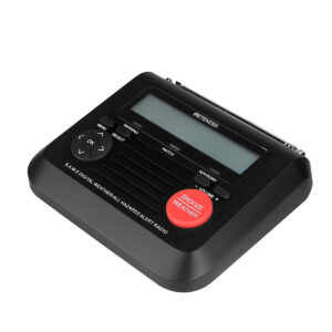 Retekes TR625 Portable NOAA Radio Emergency Weather Alert Radio with Digital Alarm Clock Voice Alert Flashing LED Warning for Home