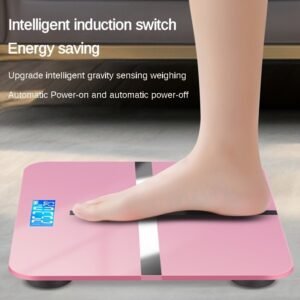 Intelligent Electronic Household Scale Accurate Data Monitoring LCD Display USB Rechargeable 180KG Max Load Accurate Measuring Weight Scale Color Black