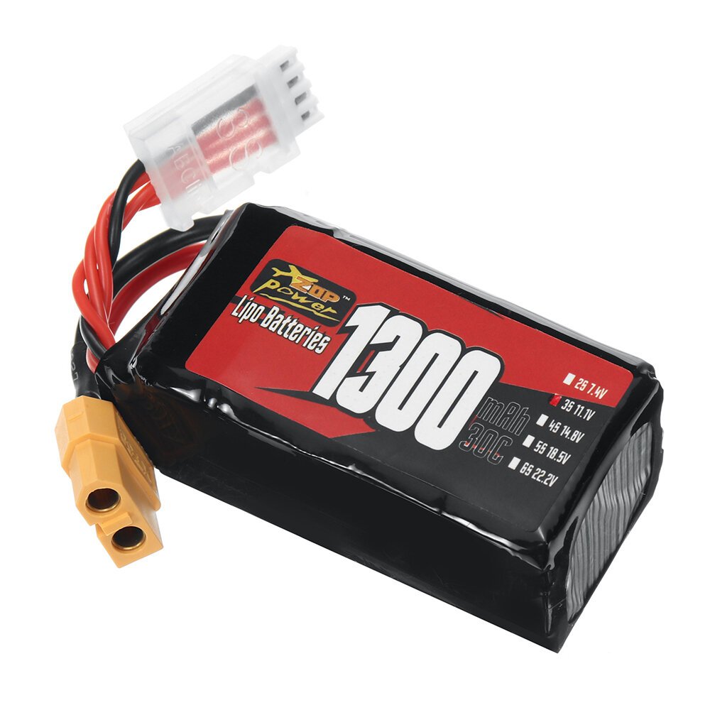 8a1339cc-a156-4f21-819e-52a3db2370d3-1.jpg ZOP Power 3S 11.1V 1300mAh 30C 14.43Wh LiPo Battery XT60 Plug for RC Drone FPV Racing