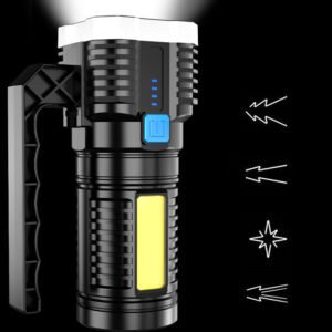 COB 7 LED High Power LED Flashlight Powerful USB Rechargeable Torch Handheld Portable Outdoor Lamp Built-in Battery