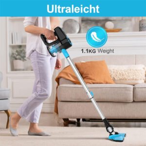 [EU Direct] Yisora N3 Ultralight 3-in-1 Vacuum Cleaner Wireless with Wall Mount, 40 Minutes Running Time, 17 Kpa Suction Power Vacuum Cleaner Without Cable, Handle Vacuum Cleaner