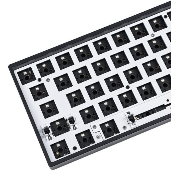 SKYLOONG GK64X GK64XS Keyboard Kit RGB Hot Swappable 60% Programmable bluetooth Wired Case Customized Kit PCB Mounting Plate Case with Replacable Space Key Version Wired Color Black