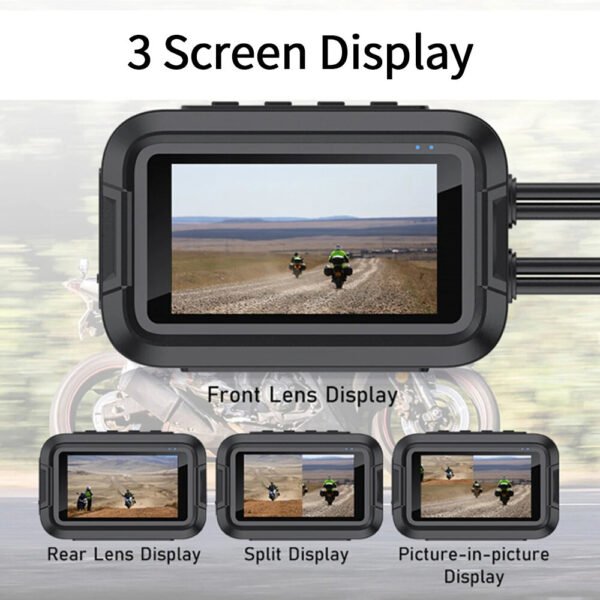 Motorcycle DVR 3.0 inch IPS Dual 1080P Full HD Full Body Waterproof Moto Camera WiFi GPS Dash Cam Front Rear Driving Video Recorder Type With GPS