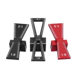 1:5/1:8 Aluminum Alloy Dovetail Joint Hinge Gauge Marking Template Woodworking Tool High Strength Wear-Resistant Types #B
