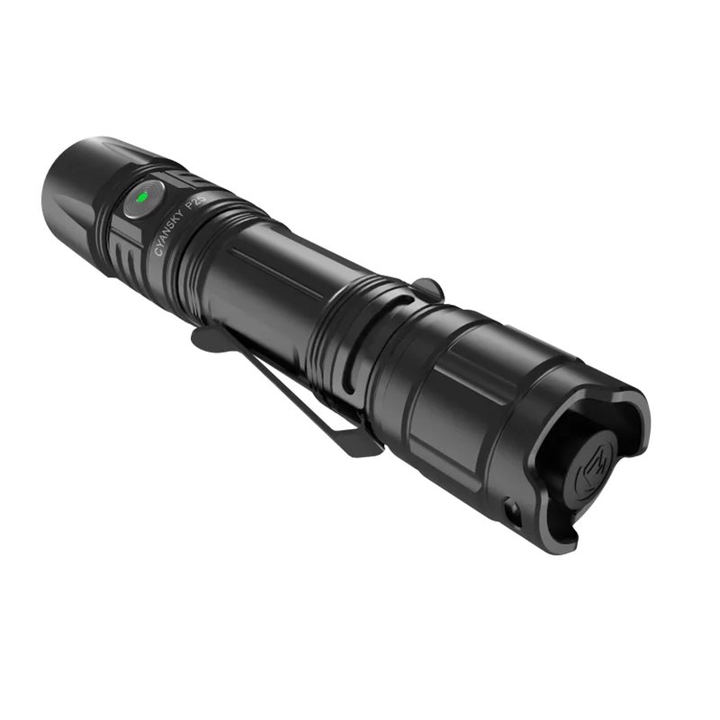 8d3cbf12-40c6-4dca-b336-bf6fffa1d7aa.png CYANSKY P25 V2.0 3600lm Pale Silver Micro-arc Oxidation Outdoor Floodlight Flashlight 18650 EDC LED Torch EDC Survival Tools Color Black