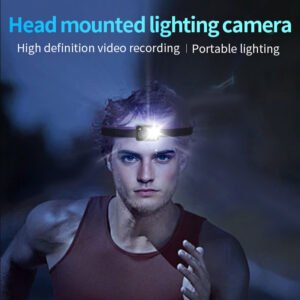 D7 2MP 1080P HD Head Mounted Lighting Camera Intelligent Fitst Person Perspective 1000mAh Video Recording Camera for Climbing Driving Tourism Outdoor Sports