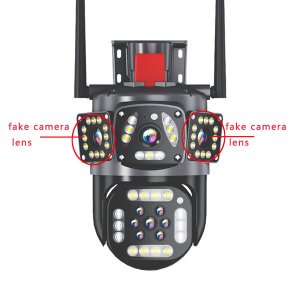 3MP+3MP Dual Lens Outdoor 360 Video Surveillance Camera Security-Protection Three Screen Color Night Vision AI Tracking Audio Intercom IP66 CCTV Video Surveillance Cameras