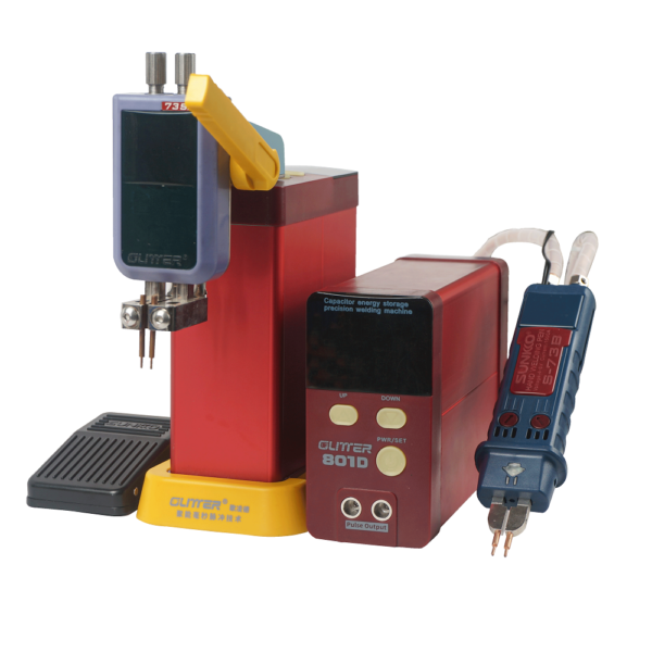 GLITTER 801D 220V 12KW Spot Welder High Power Energy Storage Capacitor Spot Welder 18650 Battery Pack Welding Machine EU Plug Color Red