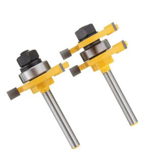 Drillpro 2 pc 6mm 1/4 inch Shank high quality Joint Assembly Router Bit Set T-shape Wood Milling Cutter