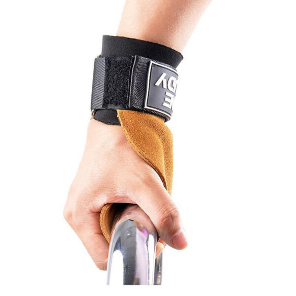 4mm Thickness Fitness Enhance Hand Support Cowhide Soft Material Anti-skid Push-pull Back Auxiliary Horizontal Bar for Gym Strength Training Size Black 4mm