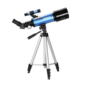 [EU Direct] AOMEKIE 40070 66X HD Astronomical Telescope 70MM Refractor Telescope Erecting Eyepiece 3X Barlow Lens Finderscope with Tripod Phone Adapter Color Blue