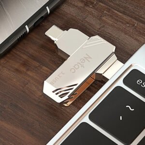 Netac US12 64GB USB3.2 Dual U-Port Flash Drive Type-C+A High Speed Pendrive Mini Portable Metal Memory U Disk for Phone TV Laptop Speaker
