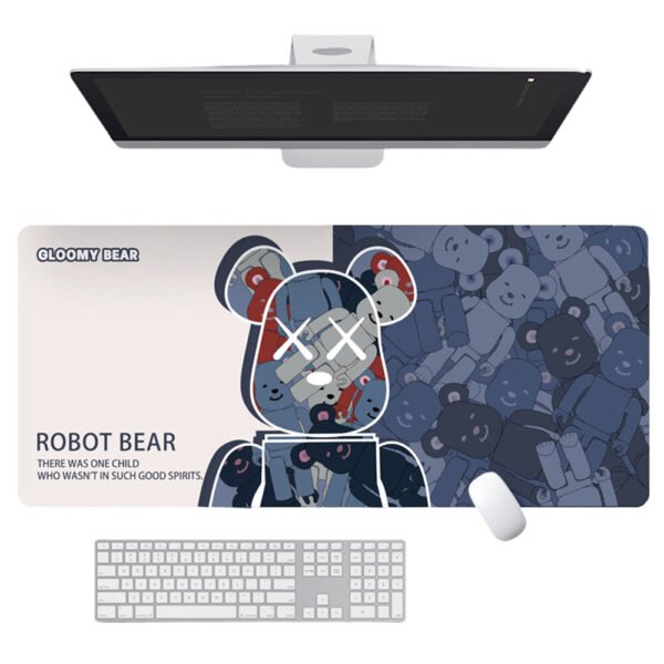 Robot Bear Extra Large Mouse Pad 300x800x2mm Anti-slip Rubber Lockrand Gaming Keyboard Pad Desktop Mat for Home Office Size 300x800x2mm