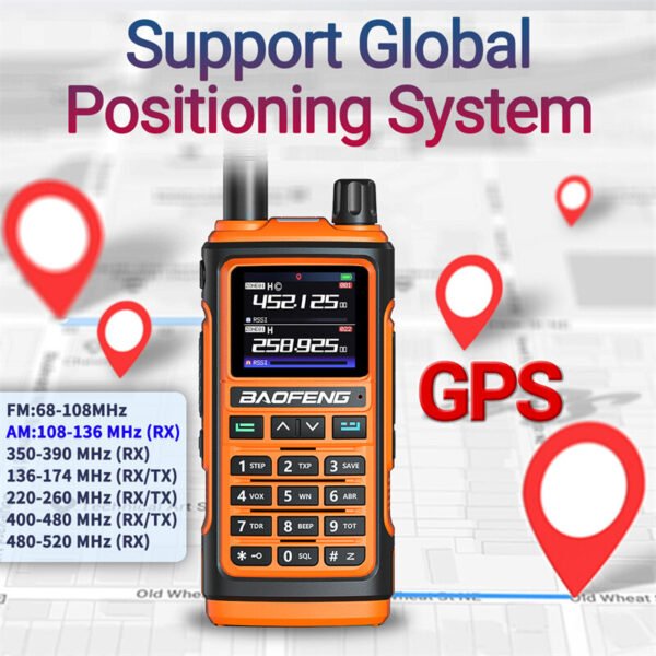 2Pcs Black Baofeng UV-17 Pro GPS Handheld Walkie Talkie Six Bands Wireless Copy Frequency Flashlight Type-C Charger Ham Transceiver FM Radio