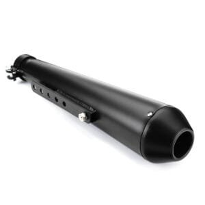 2X Motorcycle Cafe Racer Rear Exhaust Pipe with Sliding Bracke Black Universal
