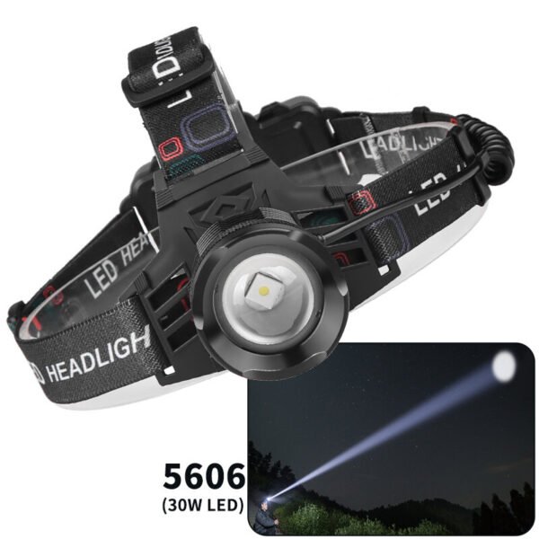 XHP70 30W LED White Blue Yellow Light USB Rechargeable Headlamp Ultra Light Bright LED Headlight Portable Front Head Light Fishing Flashlight with 18650 Battery Design For Outdoor XHP70