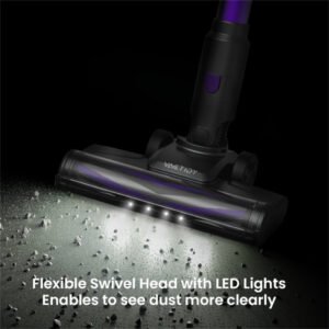 [EU Direct] Vactidy V8 Pro Cordless Vacuum Cleaner, 25kPa Powerful Suction, Cyclonic Filtration System, 500ml Dust Cup, LED Touch Display, 180 Rotatable Brush Head, 35min Runtime, Self-Standing Design