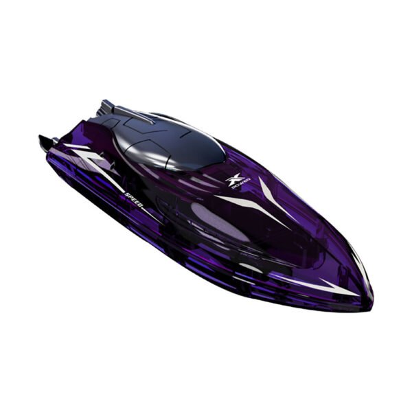 YTRC 802 RC Boat 2.4G Stunt 360 Rolling with LED Lights 5CH RC Boat High Speed Speedboat Waterproof 20km/h Electric Racing Vehicles Models Lakes Pools Remote Control Toys Color Black