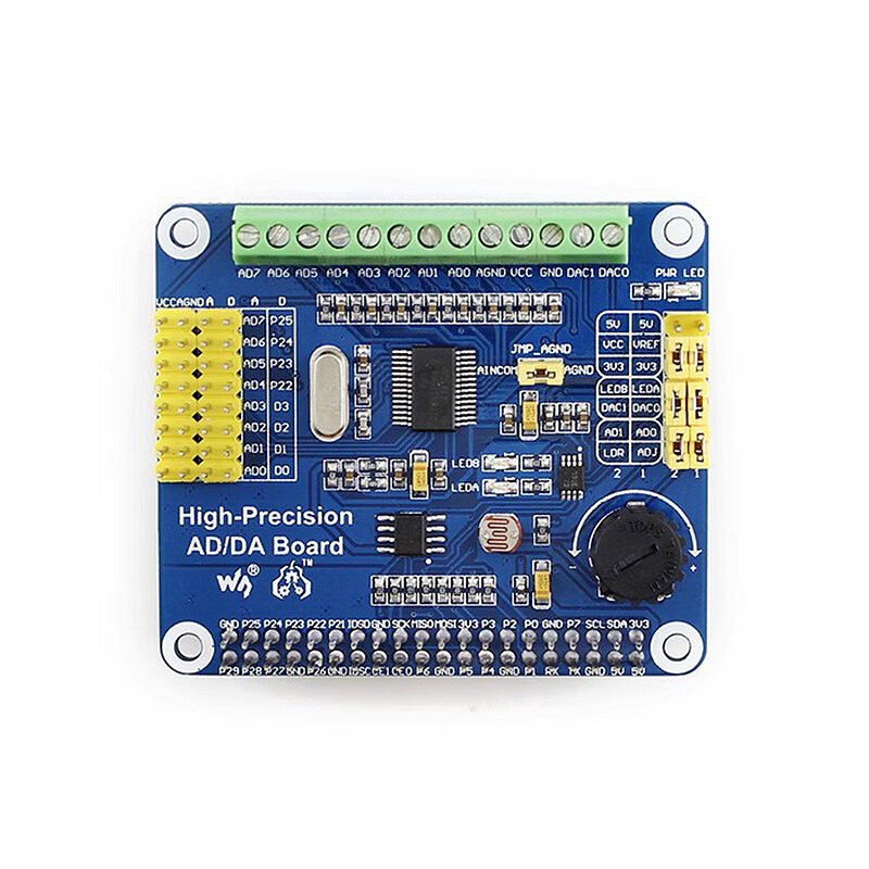 9bbac258-faff-42f5-a483-f032e25b0b8f.jpg High-Precision AD/DA Digital Analog Module Expansion Board for Raspberry Pi 4B/3B+ Compatible with Jetson Nan Module