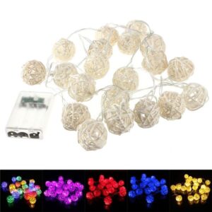 2.2M 20LED Rattan Christmas Wedding Ball String Lamp Fairy Lights Color. Colorful