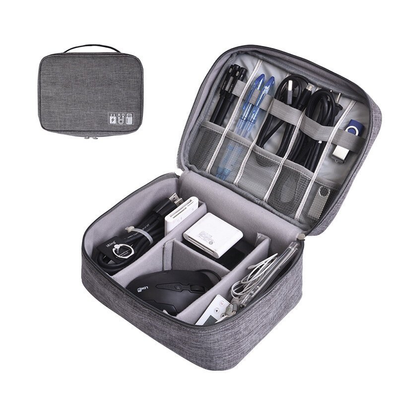 a1d8c3d2-5bb6-4be6-8486-c270166d9859.jpg Multifunctional Division Digital Bag Data Cable Storage Bag Travel Charging Treasure Earphone Storage Box Color Black