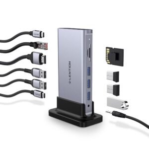 LENTION 10 IN 1 Type-C Docking Station HD 4K@60Hz PD100W Card Reader Type-C USB 3.0 Adapter USB Hubs for New MacBook Pro Air Laptop Type 10 in 1