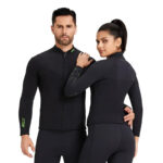 ZCCO 3mm Warm Neoprene Diving Wetsuit Back Zip Wetsuits Split Long Sleeves Thermal Swimsuit for Deep Surfing Swimming Snorkeling Water Sports Size L