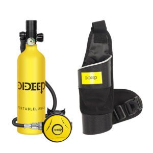 [EU Direct] DIDEEP Portable 1L Mini Scuba Underwater Diving Set Air Oxygen Tank/Equipment Oxygen Cylinder Snorkel Equipment Color Black