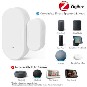 WKD-DS010 Smart Home Zigbe Door Window Sensor Smart Contact Sensor APP Notifications Voice Alarm Work with HA Hubitat Alexa Echo