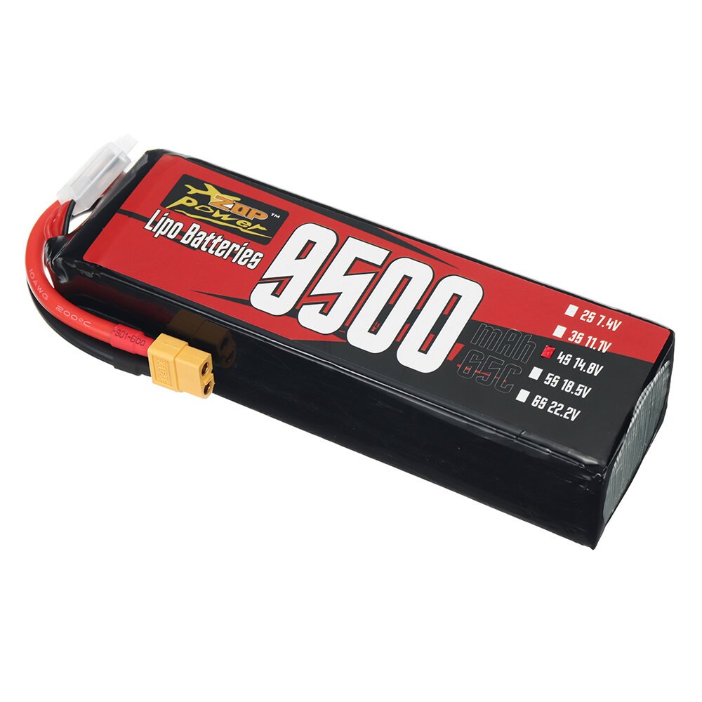 a54276ce-e650-40f9-a8ac-7ee33b785d0b-1.jpg ZOP Power 4S 14.8V 9500mAh 65C 140.6Wh LiPo Battery XT60 Plug for Long Range RC FPV Racing Drone
