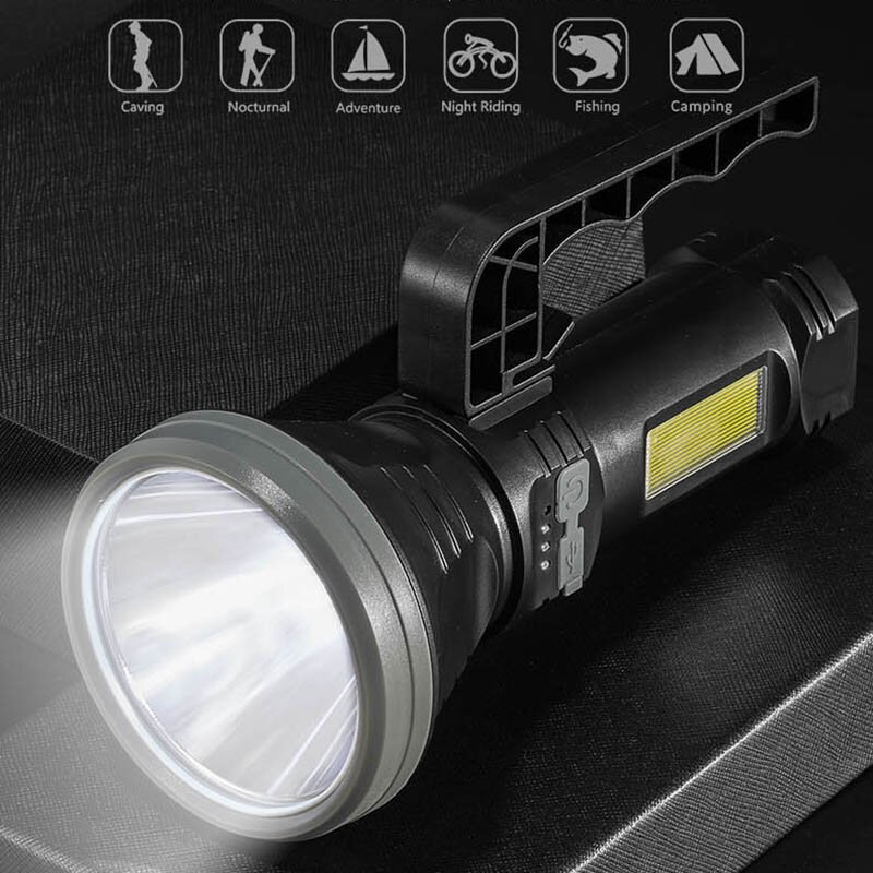 a648ae70-bbf3-4b91-a5af-780e638c20ea.jpg Strong Spotlight Flashlight With Telescopic Zoom USB Rechargeable Waterproof Camping Lantern, Emergency Work Light