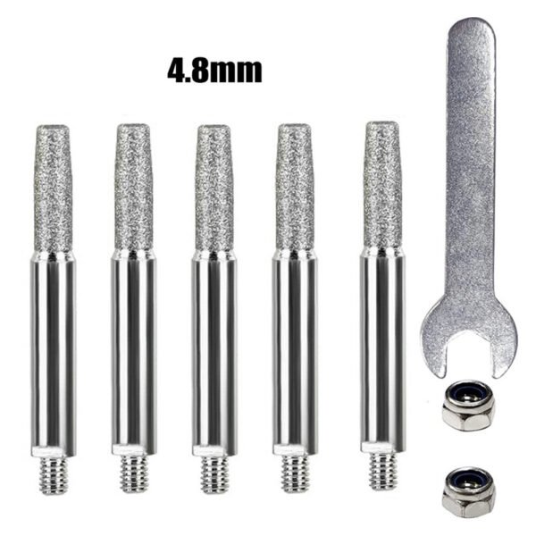 Chainsaw Sharpener Parts Diamond Coated Grinding Head Cylindrical Burr 4 5 6mm For Portable Hand Chain Grinder type Type A