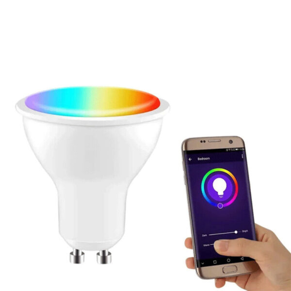 CROSIKO 5W GU10 RGB LED Light Bulb Works With Tuya WIFI Smart Alexa Google Voice Control Bluetooth Bedroom Lamp Bulbs Adjustable Light Quantity 3pcs