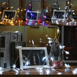 Battery Powered 5M 40LEDs Star Fairy String Light for Christmas Party Ddcor DC4.5V Color. Colorful