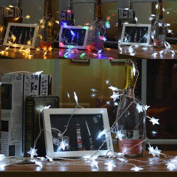 Battery Powered 5M 40LEDs Star Fairy String Light for Christmas Party Ddcor DC4.5V Color. Colorful