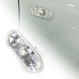 2Pcs Side Marker Light Housing Accessory Replacement Oval External Warning Clearance Lamp Bezel 1J0949117 for VW Bora Golf 4 MK4 Color. Black