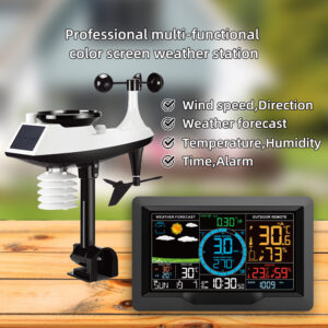 AGSIVO Wireless Weather Station Alarm Clock Indoor Outdoor Thermometer Hygrometer with Outdoor Sensor / Weather Forecast / Temperature / Air Pressure / Humidity / Wind Gauge / Rain Gauge / Moon Phase