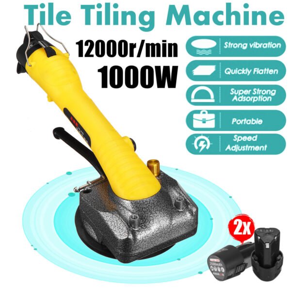 110V-240V 2500mAh Electric Tile Tiling Machine 10 Gears Wall Tile Tiling Machine w/ 2 Battery Plug EU Plug