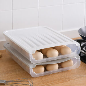 18 Grid Kitchen Egg Storage Eggs Holder Stackable Freezer Dust-proof And Portable Egg Storage Container Color Grey