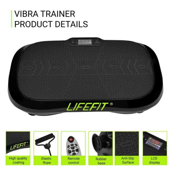 [EU DIRECT] LIFEFIT F-DESK-01-01 Vibration Plate Exercise Machine with Loop Resistance Bands Body Workout Vibration Fitness Platform Home Training Equipment for Muscle Shaping