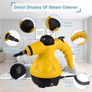 1000W Handheld High Temperature Steam Cleaner for Home Bathroom Kitchen Hood Cleaning, Car Cleaning Tools