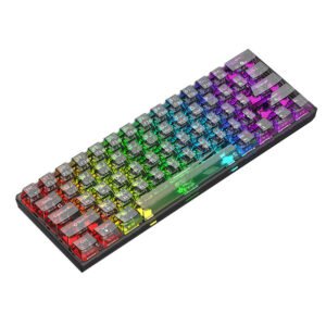 XUNSVFOX K30 61 Keys Mechanical Gaming Keyboard Hot Swappable RGB Type-C Rechargeable 60% Layout Gaming Keyboard Color White