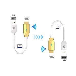Bakeey Wireless HD Transmitter and Receiver Kit Extender Display Adapter for Streaming Video and Audio to Monitor from Laptop/Pc/Tv Box/Projector Color Gold