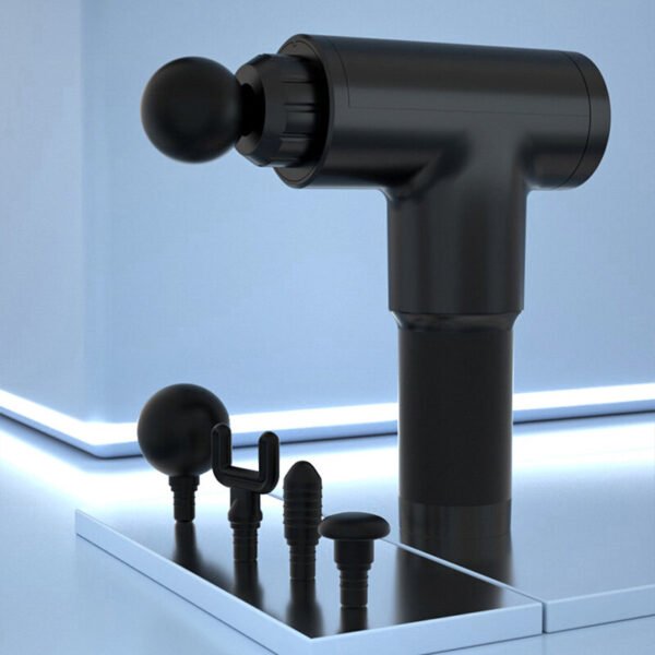 JM-01 6 Gear Touch Screen Power Intelligent Chip USB Rechargeable Relax Body Sport Mini Muscle Massager Machine Color Black