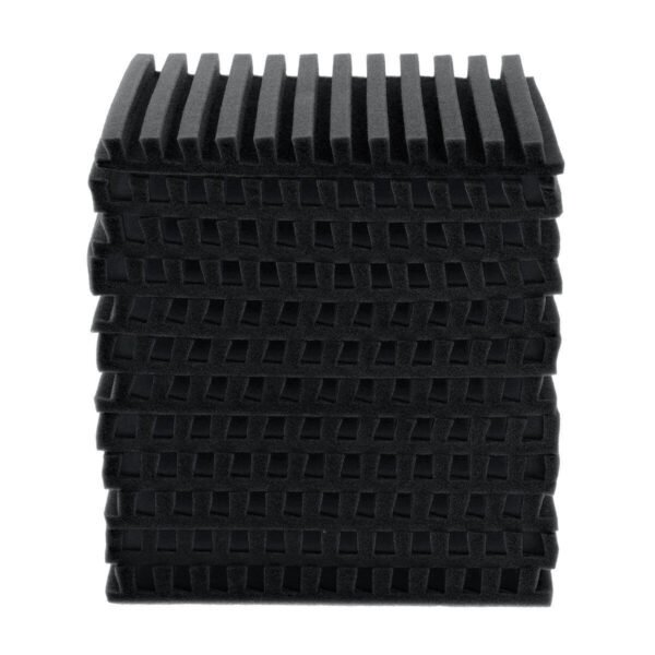 12Pack Sound-Absorbing Cotton Soundproof Foam Panels Noise Dampening Sponge Color Black