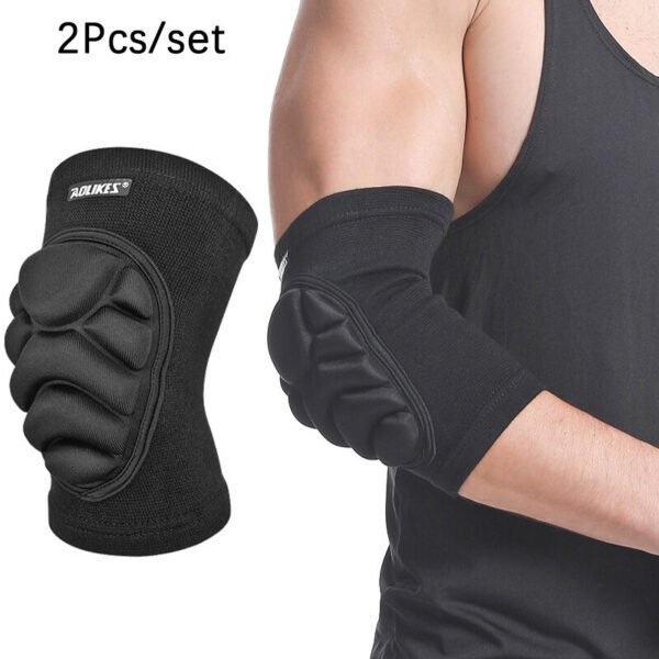 Aolikes 1Pair Hand Pads Elbow Protector Volleyball Sponge Support Compression Elbow Braces For Basketball Tennis Football SIZE M